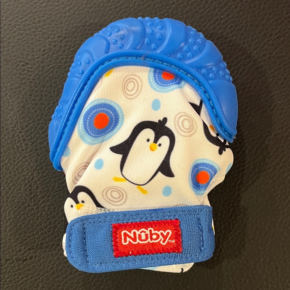 Blue Penguin Teething Mitten for Babies